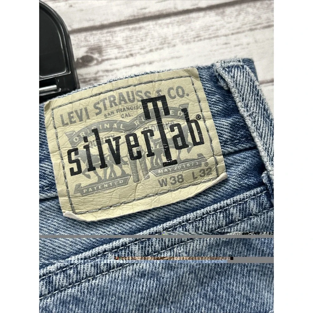 Levis SilverTab Loose Jeans Mens 38x32 Light Blue Denim Baggy Tapered 90's Style